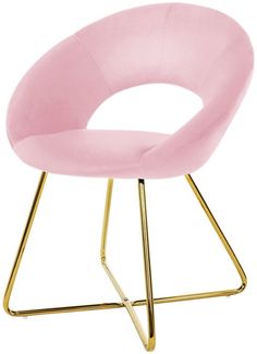 ML-DESIGN Stuhl Samtstuhl Esszimmerstuhl & Wohnzimmerstuhl mit goldenen Metallbeinen (1 St), Design Lounge Polsterstuhl 2er Set Clubsessel Esstisch Samt Rosa