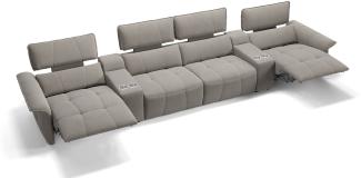 Sofanella Kinosofa ADRIA Viersitzer Stoffsofa Kino in Hellgrau M: 442 Breite x 101 Tiefe