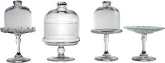 CreaTable 17884 Tortenplatte Mini Patisserie, klar (1 Set, 4-teilig)