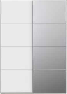 Schiebetürenschrank >SCHACH&MATT 2< in weiss - 150,1x210,5x61,2cm (BxHxT)