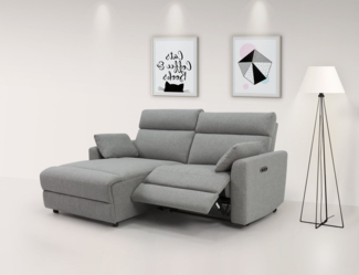 INOSIGN Ecksofa JENNA, L-Form, 209cm, manuelle u. elektrische Funktion, mit USB A/C, Liegefunktion 105°-150°, Federkern, Struktur fein