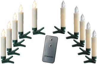 10 kabellose LED Kerzen inkl. Batterien und Fernbedienung