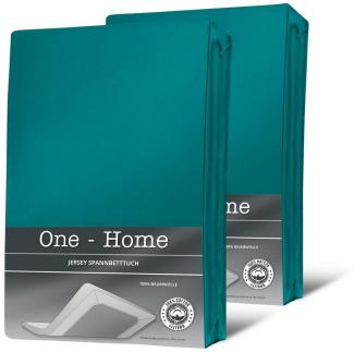 One Home Spannbettlaken Jersey, Jersey, Gummizug: rundum, (2 Stück), Double Pack mit Rundumgummizug, weich