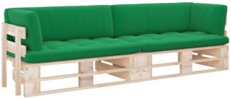 vidaXL 2-Sitzer-Palettensofa mit Kissen Imprägniertes Kiefernholz 3066678