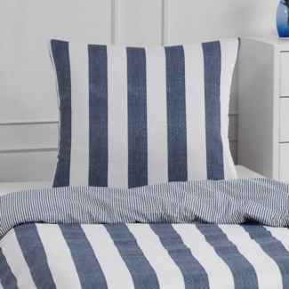 TRAUMSCHLAF Bettwäsche Usedom, Mako Satin, 2 teilig, Maritimes Design mit Wendeseite