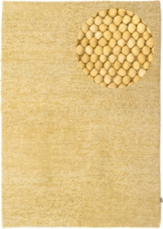Morgenland Wollteppich - Filzkugel - Mosaik - rechteckig - 290x190 - Gold