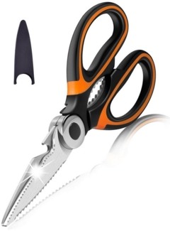 SinLaw Haushaltsschere Küchenschere Schwerlast, Scharfe Küchenschere aus Edelstahl mit Deckel, (1-tlg), Mehrzweck Haushaltsschere Hochwertig, Spülmaschinenfest