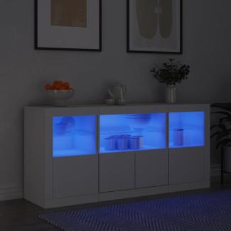 vidaXL Sideboard mit LED-Leuchten Weiß 142,5x37x67 cm 3209065