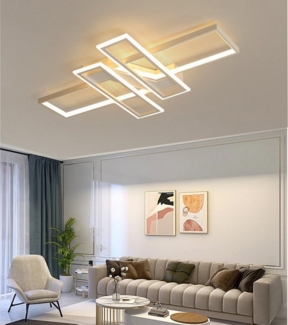 ibettertec Deckenleuchten LED Deckenlampe 94W Dimmbar mit Fernbedienung 3000-6500k, LED fest integriert, Hängeleuchte Wohnzimmer Schlafzimmer Arbeitszimmer, Dimmbar Hängeleuchte Aluminium, Kaltweiß, Warmweiß, Neutralweiß, Mit Fernbedienung Esszimmer De...