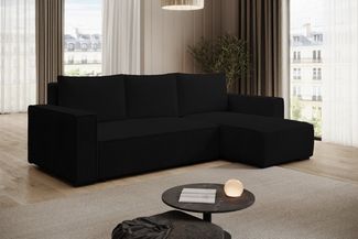 storez24 Ecksofa Letto, mit Bettkasten und Schlaffunktion, Cordstoff, L-Form, bequem