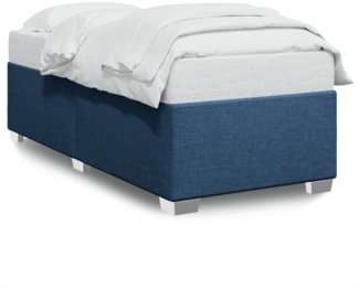 vidaXL Bettgestell ohne Matratze Blau 90x200 cm Stoff 3284449