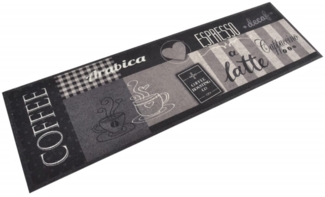 vidaXL Küchenteppich Waschbar Coffee Schwarz 45x150 cm Samt 136555