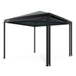 Blumfeldt ShadeMax Pavillon 3x3 – Erweiterbar 3x6, Rostfreier Metallrahmen, UV30+ PA-Polyesterdach, Wetterfest, Dunkelgrau
