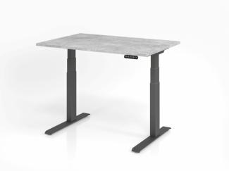 Sitz-Steh-Schreibtisch elektrisch 120x80cm Beton/Silber