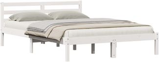 vidaXL Bettrahmen Weiß 208.6 x 157.6 x 69.4 cm Massives Kiefernholz 869783