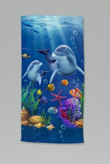 good morning Strandtuch Mare, Velours (Packung, 1-St), Kinder Strandtuch, Mikrofaser, Velours, saugfähig, weich, leicht, bunt