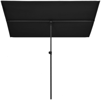 vidaXL Sonnenschirm mit Aluminium-Mast, 180x130 cm, Schwarz