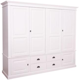 Casa Padrino Landhausstil Kleiderschrank Weiß 232 x 59 x H. 197 cm - Schlafzimmermöbel im Landhausstil