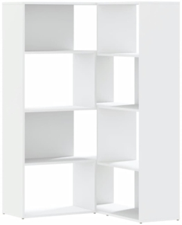 vidaXL Eck-Bücherregal 4 Etagen Weiß 85x85x140 cm Holzwerkstoff 3307810