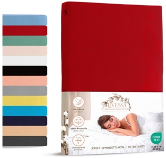 livessa Spannbettlaken weicher Jersey aus 100% Baumwolle Bettlaken in Größe 90x200, 140x200, Gummizug: Rundumgummizug, 180x200 Laken, Spannbettlaken für Matratzenhöhe bis zu 30 cm