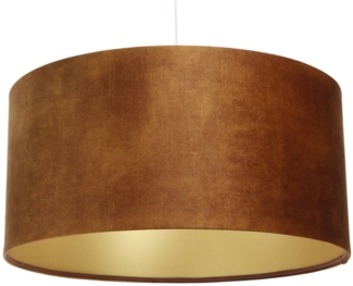 BPS Koncept 0E0-153-40 Hängeleuchte GLAMOUR Samtstoff auf PVC-Basis braun, gold 1xE27 60W H:102 Ø40cm dimmbar