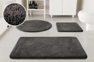 OTTO home Badematte Neele, Höhe 20 mm, rutschhemmend beschichtet, schnell trocknend, Polyester, rechteckig, Badteppich, getuftet, modern, Uni, antirutsch, flauschig, Hochflor