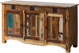 Sideboard Altholz 135x40x75 mehrfarbig lackiert NATURE OF SPIRIT #126
