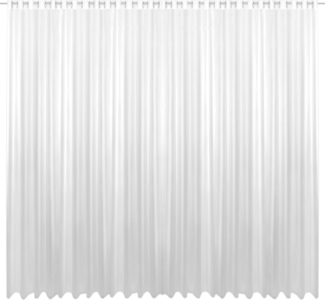 Gardine mit Ösen Transparent 140 x 145 cm ( Breite x Länge ) in weiß, mit beschwerten Abschlußband