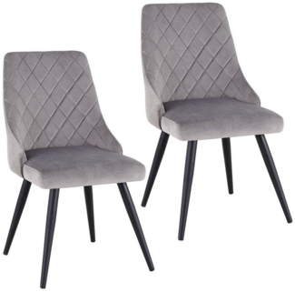 Duhome Esszimmerstuhl, 2er Set Esszimmerstuhl Polsterstuhl Stoff Samt Stuhl Retro Metallbeine