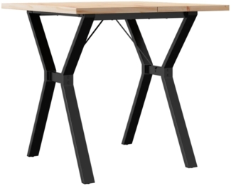 vidaXL Esstisch Y-Gestell 80x80x75,5 cm Massivholz Kiefer & Stahl 3282783