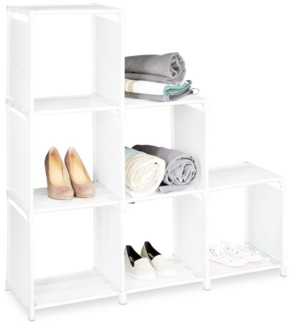 2 x Stufenregal mit 6 Fächern in Weiß