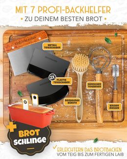Krustenzauber Brotbackform Emaillierter Gusseisentopf zum Brotbacken im XXL Komplettset