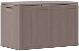 Garten-Aufbewahrungsbox, Gartenlagerbox 180 L Braun PP-Holzoptik