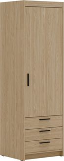 AX LIVING Kleiderschrank Schrank Geölte Eiche Storicos 1T3S 59,9cm Modern