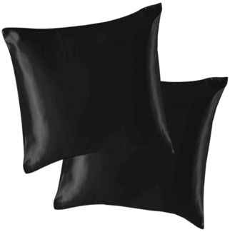 MODFU Kissenbezüge 2er Set Satin Kissenbezug Deko Kissenhülle Kopfkissenbezug, (2 Stück), 80x80 cm mit Reißverschluss veganer Seidenersatz für Schlafzimmer Sofa