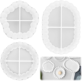 BlingBin Silikonform 3 Stück Silikonform Tablett,Silikonform Untersetzer,Gießformen Tablett, (1er Set 3-tlg), Epoxidharz Formen für Beton Gießform DIY Bastelprojekte