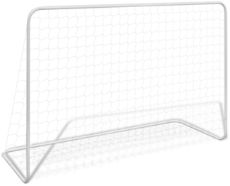 vidaXL Fußballtor mit Netz, Stahl weiß, 182×61×122 cm