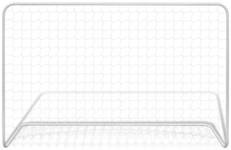 vidaXL Fußballtor mit Netz, Stahl weiß, 182×61×122 cm