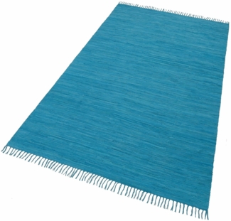 THEKO Teppich Happy Cotton Fleckerl, handgewebt, rechteckig, Höhe: 5 mm, Flachgewebe, reine Baumwolle, meliert, mit Fransen, auch als Läufer