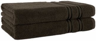 HAMMETEX Duschtuch 2er Set Badetücher 70x140 cm, 100% Baumwolle, Weich & Saugstark, Frottier (Set, 2-St), mit Bordüre, einfarbig, weich