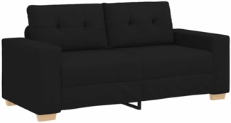 vidaXL Zweisitzer-Sofa Schwarz 140 cm Stoff 4105080
