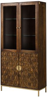 Vitrine Mango 99x40x200 braun geölt DIAMOND #215