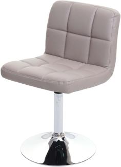 Esszimmerstuhl Kavala, Küchenstuhl Stuhl, drehbar MVG-zertifiziert ~ Kunstleder taupe-grau, Chromfuß