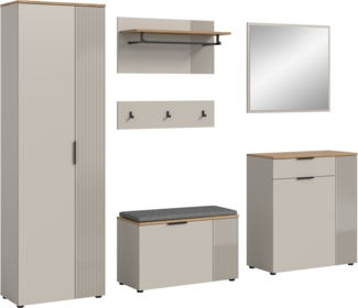Garderobenkombination (B/H/T: 250x190x36 cm) in Kaschmir Nachbildung und Kaschmir Nachbildung