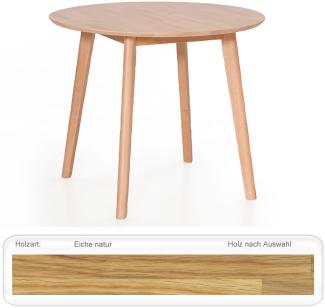 runder Massivholztisch Thiago Eiche natur geölt 90 cm Esstisch