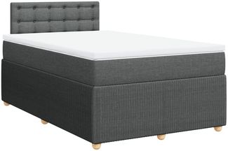 vidaXL Boxspringbett mit Matratze Dunkelgrau 120x200 cm Stoff 3287438