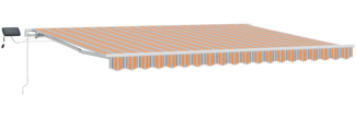 vidaXL Einziehbare Markise with Orange / Grau / Blau / Weiß 450 × 300 cm 3330928