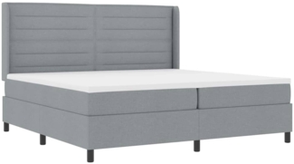 vidaXL Boxspringbett mit Matratze Hellgrau 200 x 200 cm Stoff 3341602