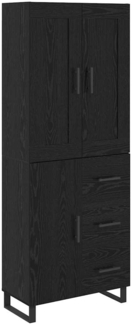vidaXL Highboard 2 pcs Schwarz Eichen-Optik Engineered Wood und Glas 3416280