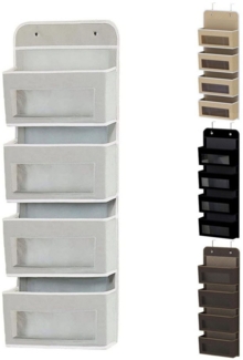JOYOLEDER Badorganizer Hängeorganizer 4/5 Fächer, grau schwarz beige